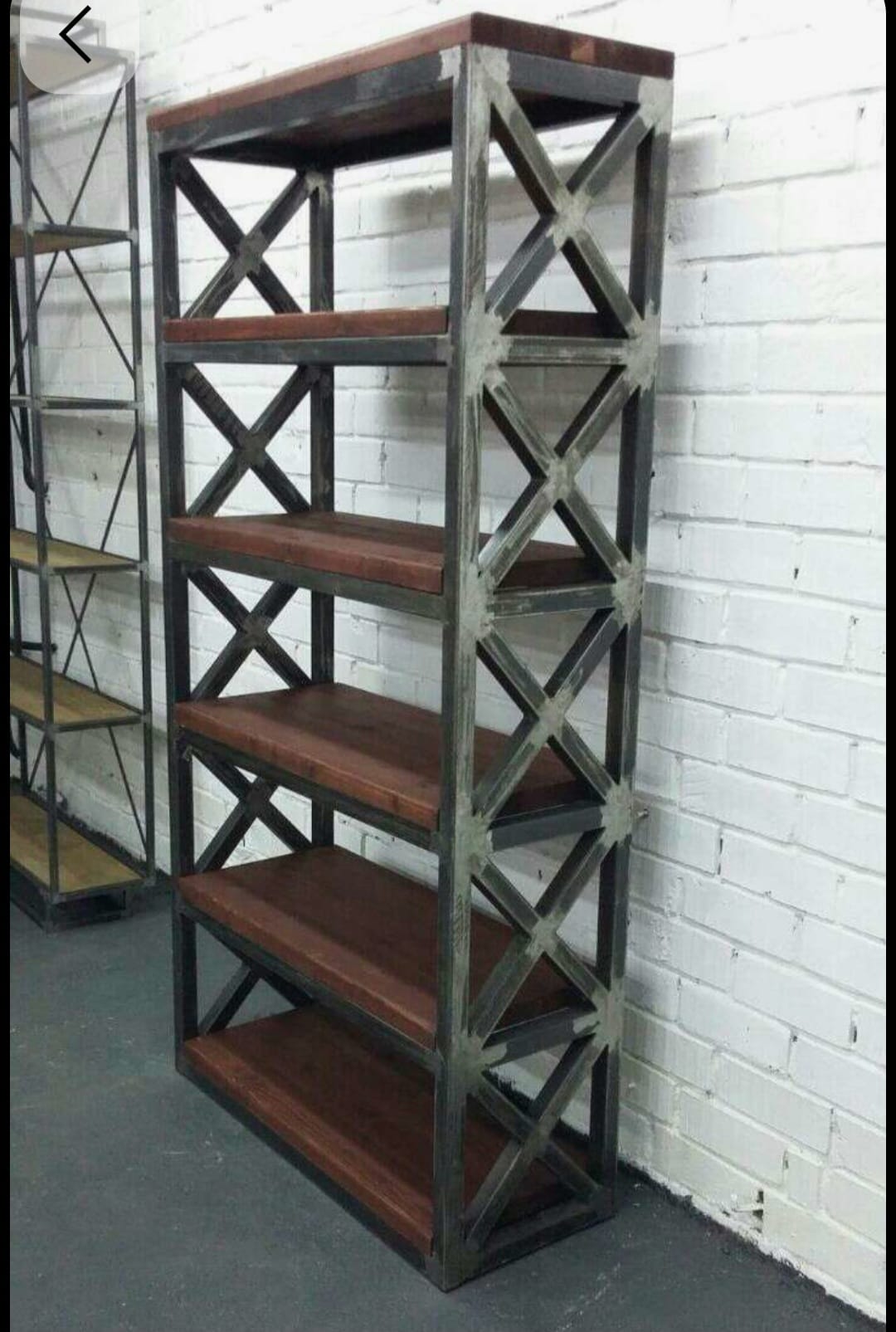 Industrial X-frame shelving unit